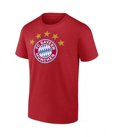 Men's Branded Red Bayern Munich 5-Star Crest T-shirt $18.59 T-Shirts