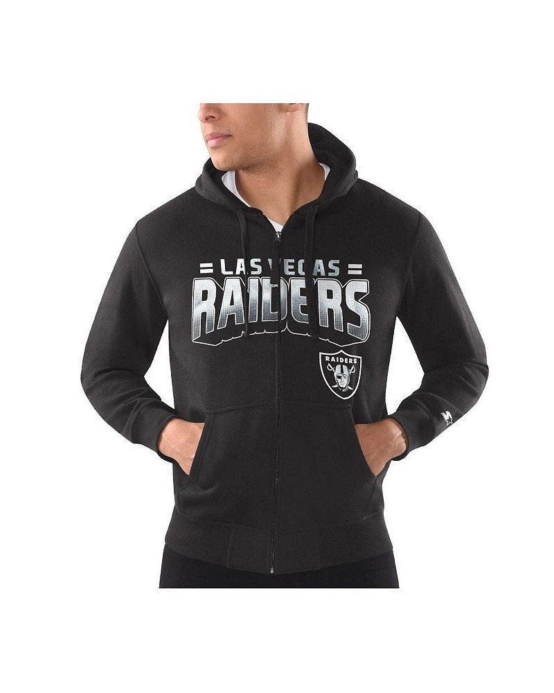 Men's Black Las Vegas Raiders Perfect Season Full-Zip Hoodie $32.85 Sweatshirt