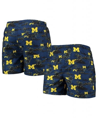 Men's Navy Michigan Wolverines Island Palm Swim Trunks $19.74 Swimsuits