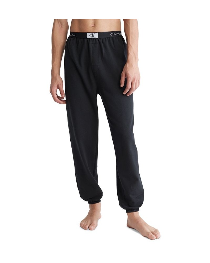 Men's 1996 Monogram Logo Waistband Pajama Joggers Black $18.37 Pajama