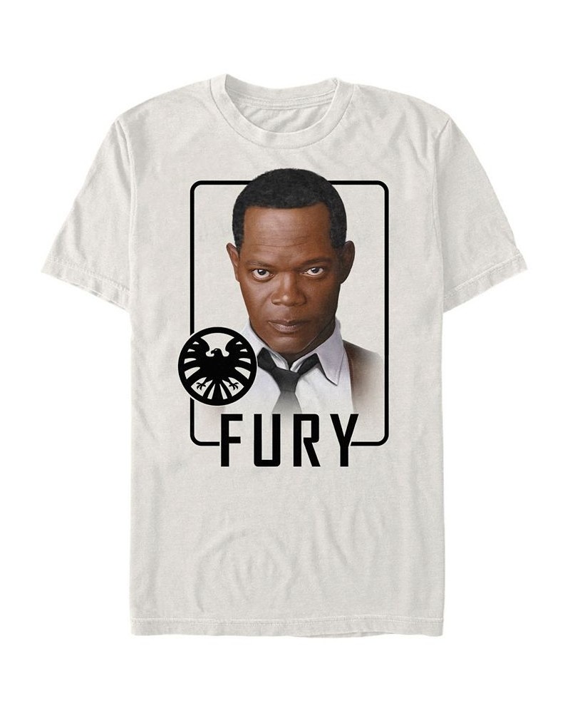 Marvel Men's Captain Marvel Nick Fury Id Portrait, Short Sleeve T-shirt Tan/Beige $18.89 T-Shirts