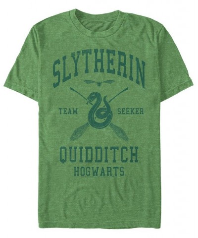 Men's Slytherin Seeker Short Sleeve Crew T-shirt Green $20.64 T-Shirts