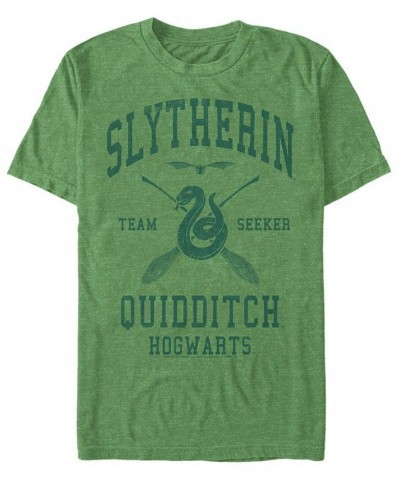 Men's Slytherin Seeker Short Sleeve Crew T-shirt Green $20.64 T-Shirts