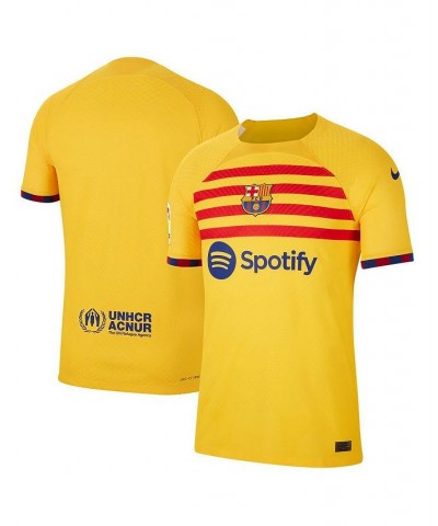 Men's Yellow Barcelona 2022/23 Fourth Vapor Match Authentic Jersey $84.60 Jersey