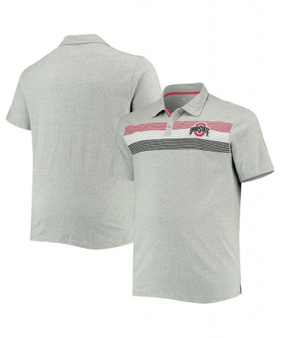 Men's Big and Tall Heathered Gray Ohio State Buckeyes Team Stinson Polo Shirt $25.79 Polo Shirts