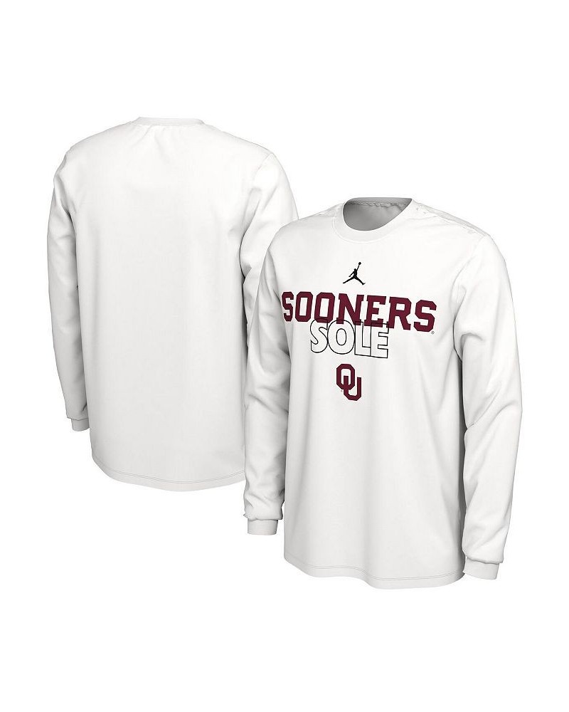 Men's Brand White Oklahoma Sooners On Court Long Sleeve T-shirt $25.99 T-Shirts