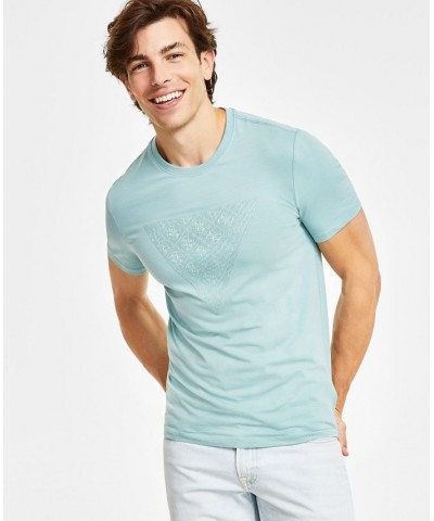 Men's Tonal-Logo Solid-Color Crewneck T-Shirt Lagoon Fog $27.00 T-Shirts