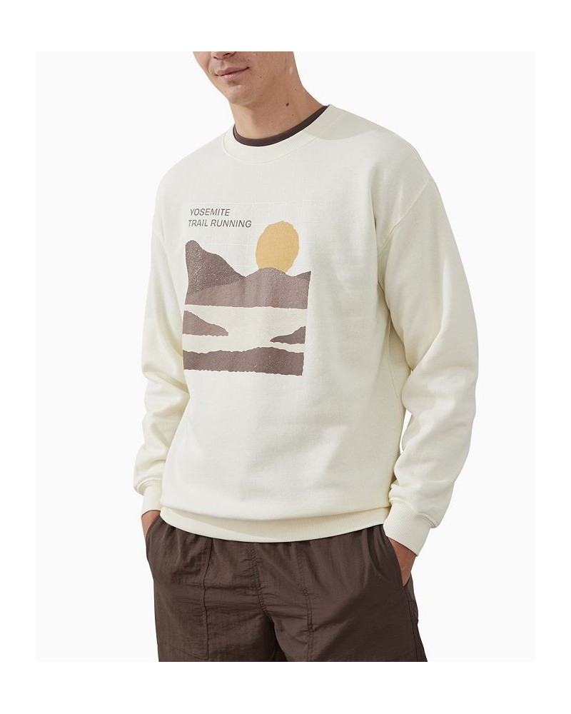 Men's Active Graphic Crew Fleece Sweatshirt Yellow $24.75 Sweatshirt