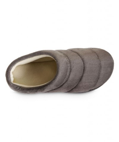 Women's Microsuede Puffer Comfort Hoodback Slippers Gray $11.96 Shoes