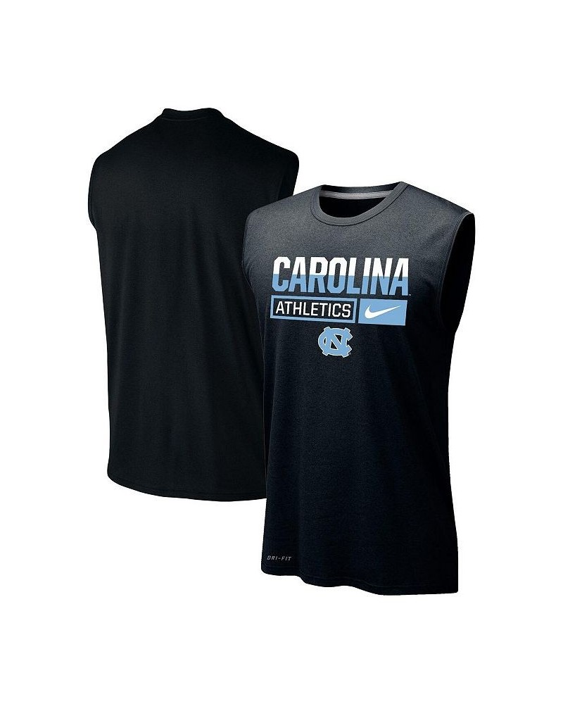 Men's Black North Carolina Tar Heels Wordmark Drop Legend Performance Tank Top $23.50 T-Shirts