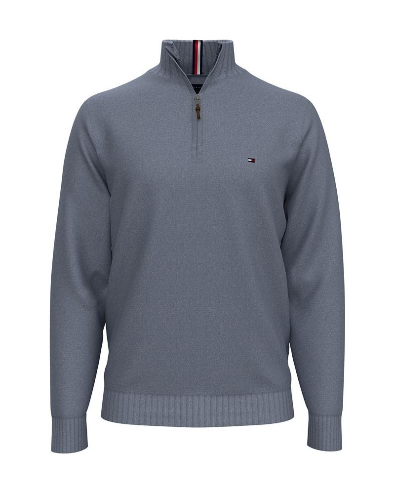 Men's Big & Tall Quarter-Zip Sweater Blue $23.66 Sweaters