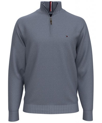 Men's Big & Tall Quarter-Zip Sweater Blue $23.66 Sweaters