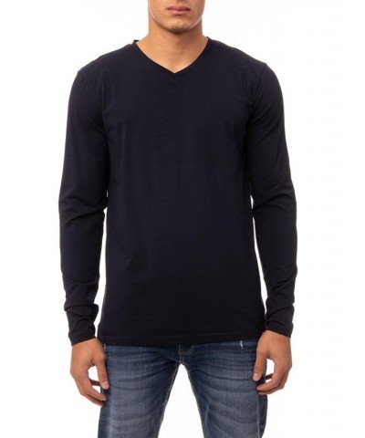 Men's Soft Stretch V-Neck Long Sleeve T-shirt PD06 $21.56 T-Shirts