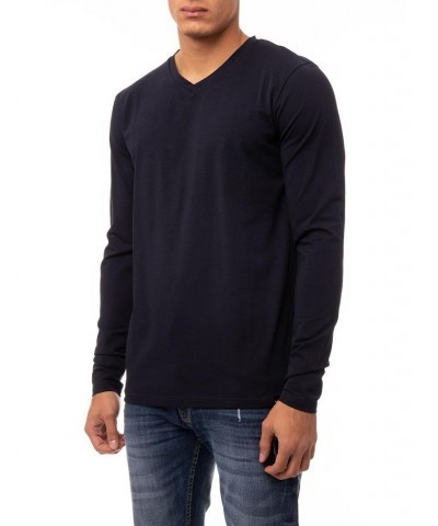 Men's Soft Stretch V-Neck Long Sleeve T-shirt PD06 $21.56 T-Shirts