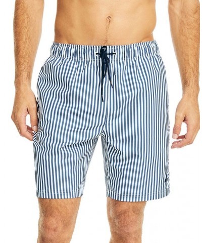 Men's Drawstring Seersucker Striped 8" Swim Trunks Blue $20.38 Swimsuits