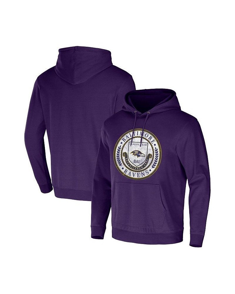 Men's NFL x Darius Rucker Collection by Purple Baltimore Ravens Washed Pullover Hoodie $33.14 Sweatshirt