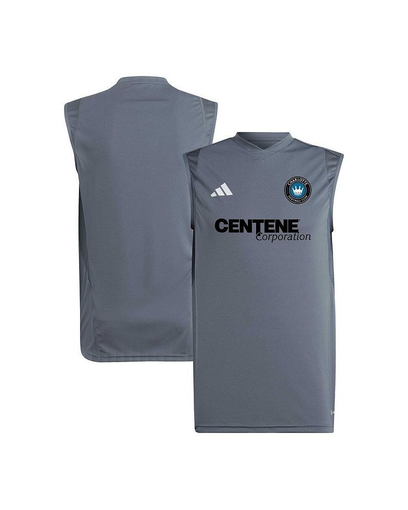 Men's Gray Charlotte FC 2023 On-Field Sleeveless Training Jersey $32.99 Jersey