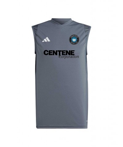 Men's Gray Charlotte FC 2023 On-Field Sleeveless Training Jersey $32.99 Jersey