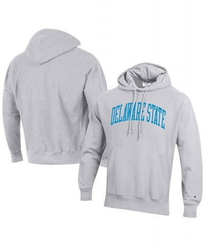 Men's Gray Delaware State Hornets Tall Arch Pullover Hoodie $35.77 Sweatshirt