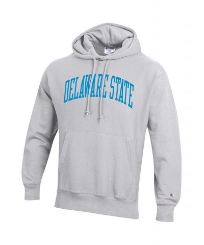 Men's Gray Delaware State Hornets Tall Arch Pullover Hoodie $35.77 Sweatshirt