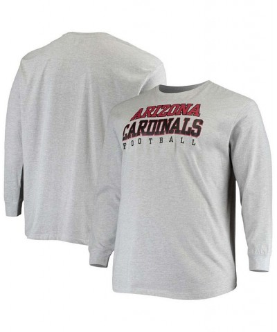 Men's Big and Tall Heathered Gray Arizona Cardinals Practice Long Sleeve T-shirt $28.49 T-Shirts