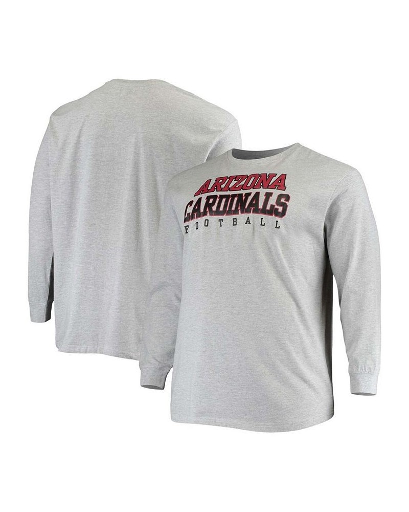 Men's Big and Tall Heathered Gray Arizona Cardinals Practice Long Sleeve T-shirt $28.49 T-Shirts