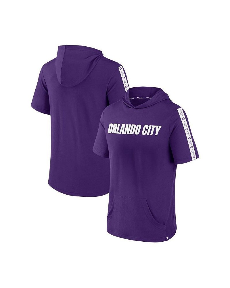 Men's Branded Purple Orlando City SC Definitive Victory Short-Sleeved Pullover Hoodie $25.99 Sweatshirt