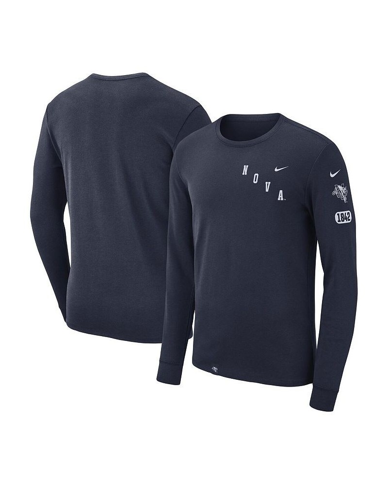 Men's Navy Villanova Wildcats Repeat Logo 2-Hit Long Sleeve T-shirt $21.60 T-Shirts