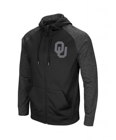 Men's Black Oklahoma Sooners Blackout 3.0 Tonal Raglan Full-Zip Hoodie $37.50 Sweatshirt