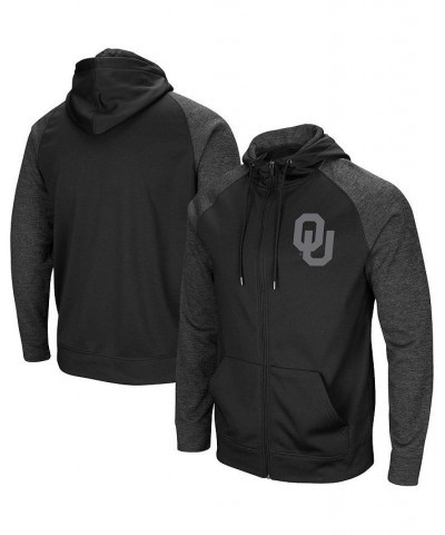 Men's Black Oklahoma Sooners Blackout 3.0 Tonal Raglan Full-Zip Hoodie $37.50 Sweatshirt