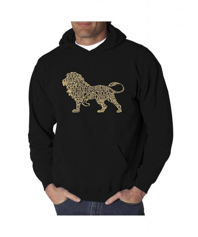 Men's Word Art Hoodie - Lion Black $29.40 Sweatshirt