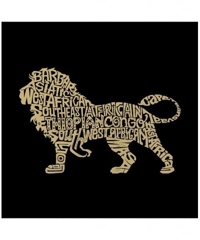 Men's Word Art Hoodie - Lion Black $29.40 Sweatshirt