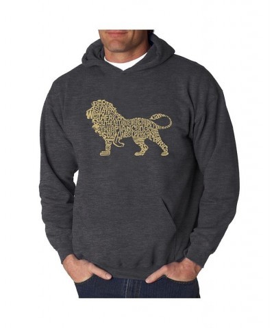 Men's Word Art Hoodie - Lion Black $29.40 Sweatshirt