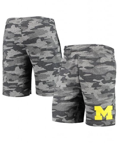 Men's Charcoal and Gray Michigan Wolverines Camo Backup Terry Jam Lounge Shorts $20.50 Shorts