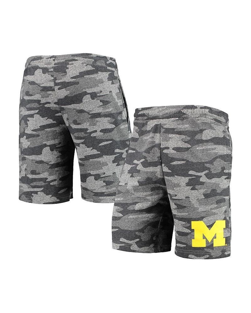 Men's Charcoal and Gray Michigan Wolverines Camo Backup Terry Jam Lounge Shorts $20.50 Shorts