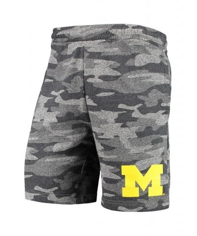 Men's Charcoal and Gray Michigan Wolverines Camo Backup Terry Jam Lounge Shorts $20.50 Shorts