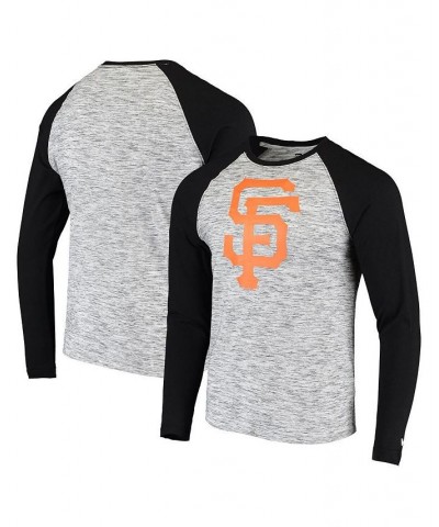 Men's by New Era Gray San Francisco Giants Space Dye Raglan Long Sleeve T-shirt $69.70 T-Shirts