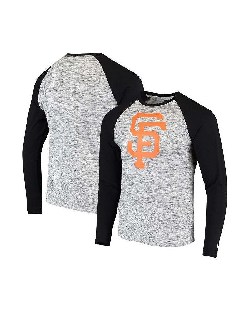 Men's by New Era Gray San Francisco Giants Space Dye Raglan Long Sleeve T-shirt $69.70 T-Shirts