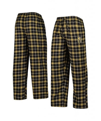 Men's Black, Gold Vegas Golden Knights Ledger Flannel Sleep Pants $20.71 Pajama