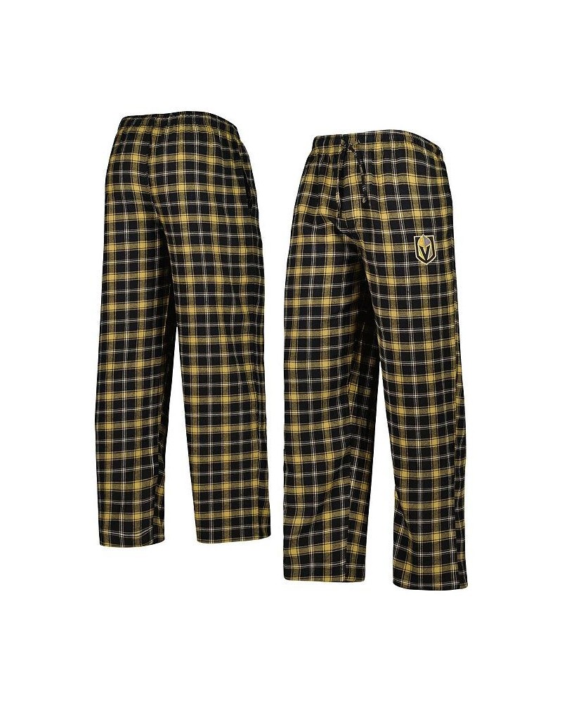 Men's Black, Gold Vegas Golden Knights Ledger Flannel Sleep Pants $20.71 Pajama