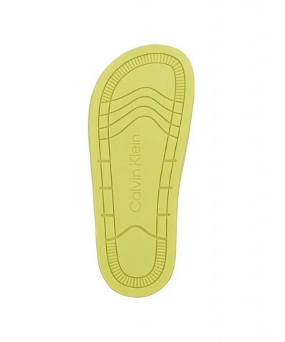 Women's Holly Logo Platform Slide Sandals Yellow $28.98 Shoes