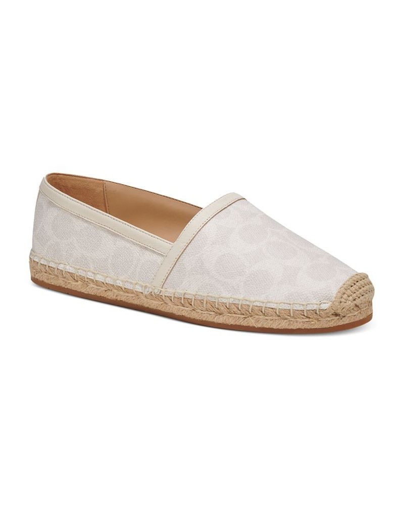 Women's Collins Logo Slip-On Espadrille Flats White $65.10 Shoes