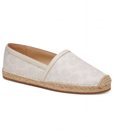 Women's Collins Logo Slip-On Espadrille Flats White $65.10 Shoes