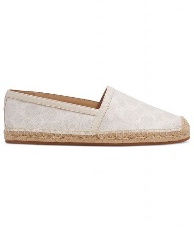 Women's Collins Logo Slip-On Espadrille Flats White $65.10 Shoes