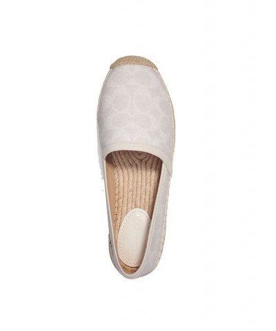 Women's Collins Logo Slip-On Espadrille Flats White $65.10 Shoes