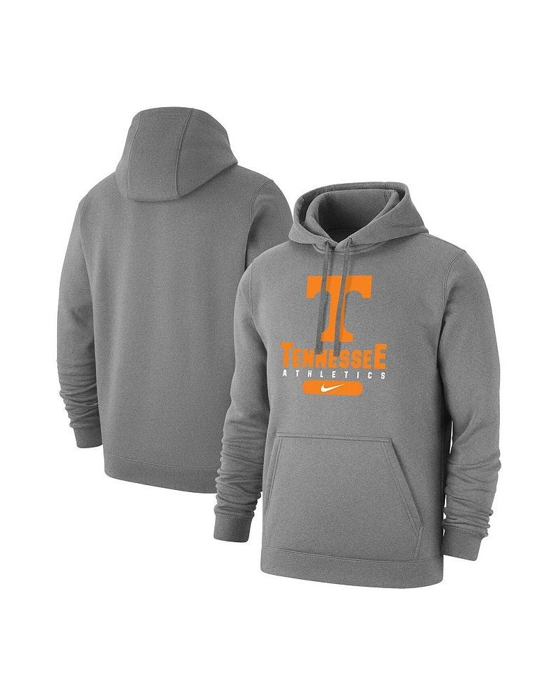 Men's Heathered Gray Tennessee Volunteers Big and Tall Club Stack Fleece Pullover Hoodie $41.65 Sweatshirt