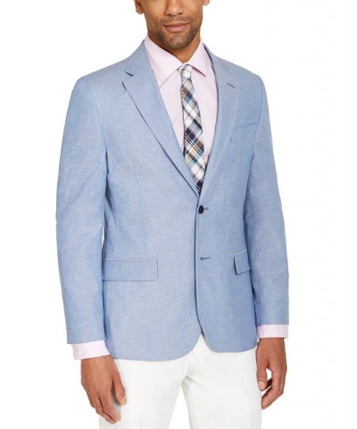 Men's Modern-Fit Chambray Sport Coat Blue $39.95 Blazers