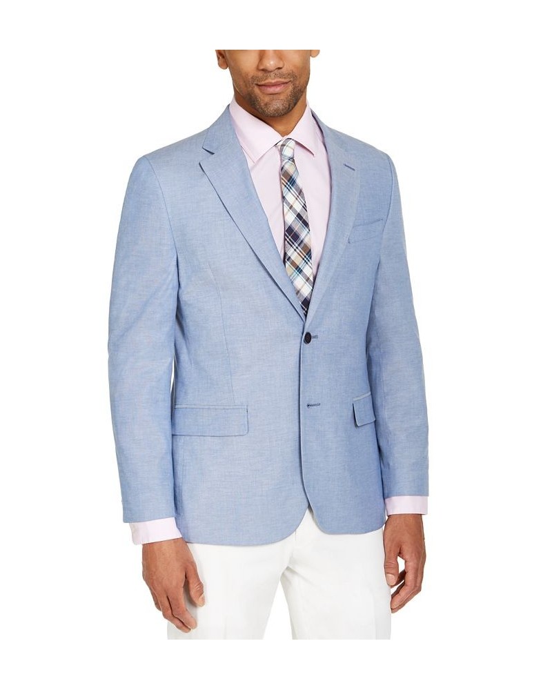 Men's Modern-Fit Chambray Sport Coat Blue $39.95 Blazers