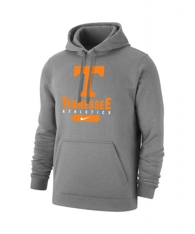 Men's Heathered Gray Tennessee Volunteers Big and Tall Club Stack Fleece Pullover Hoodie $41.65 Sweatshirt