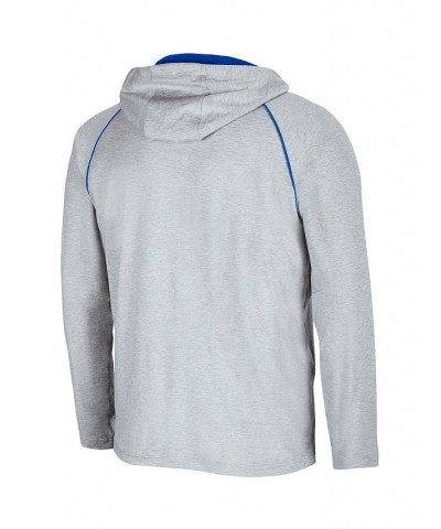 Men's Heathered Gray Air Force Falcons Timeline Raglan Quarter-Zip Hoodie $37.09 Sweatshirt